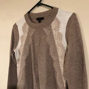 Jcrew wool and lace sweater